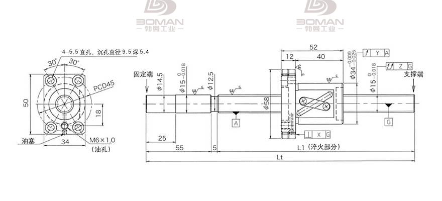 KURODA GG1510DS-BALR-1300A c5级精密研磨丝杆黑田