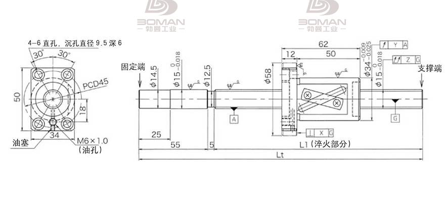KURODA GG1520AS-BALR-0600A 黑田精工丝杆底座安装